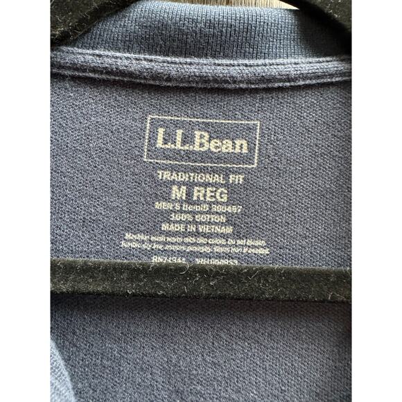 Men’s L.L. Bean Traditional Fit Medium Short Sleeve Polo Shirt in Blue size - Picture 3 of 3